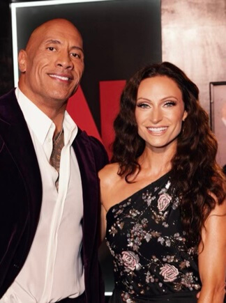 Dwayne Johnson with his wife.